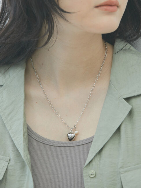  「【WEB限定】プックリハートネックレス」|ネックレス|シルバー