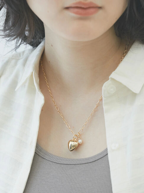  「【WEB限定】プックリハートネックレス」|ネックレス|