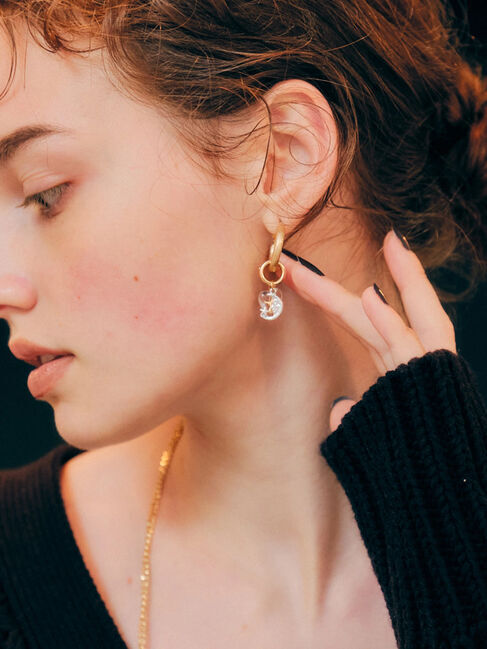  「アシンメトリーピアスD( チャーム&times;ウォーターパール)」|その他|