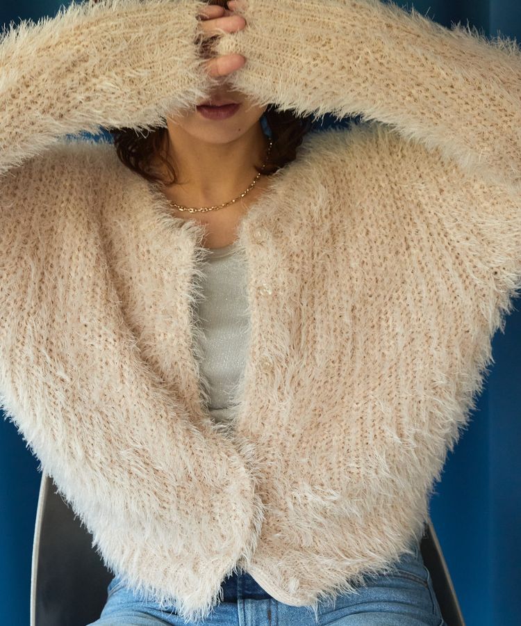 AMERICAN HOLIC「シャギーニットクルーネックカーディガン」|カーディガン|