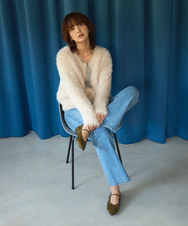 AMERICAN HOLIC「シャギーニットクルーネックカーディガン」|カーディガン|