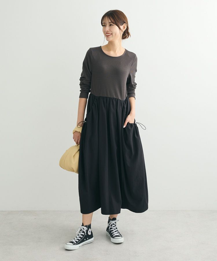 Green Parks「・SUGAR SPOON コクーンハイブリットワンピース」|ワンピース|Charcoal Gray