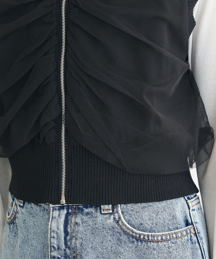 armonia「チュールドッキングニットzipベスト」|ベスト・ジレ|