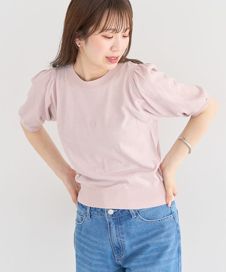 Green Parks「・swing by ハート柄クルーニット」|ニット・セーター|