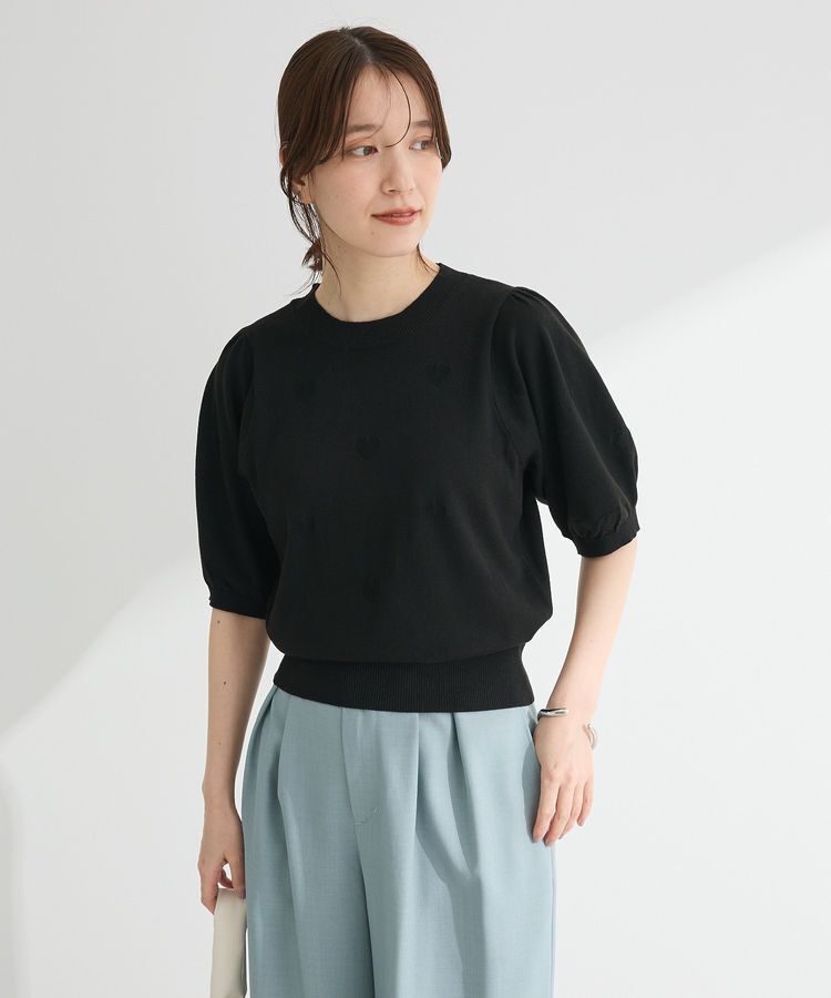 Green Parks「・swing by ハート柄クルーニット」|ニット・セーター|