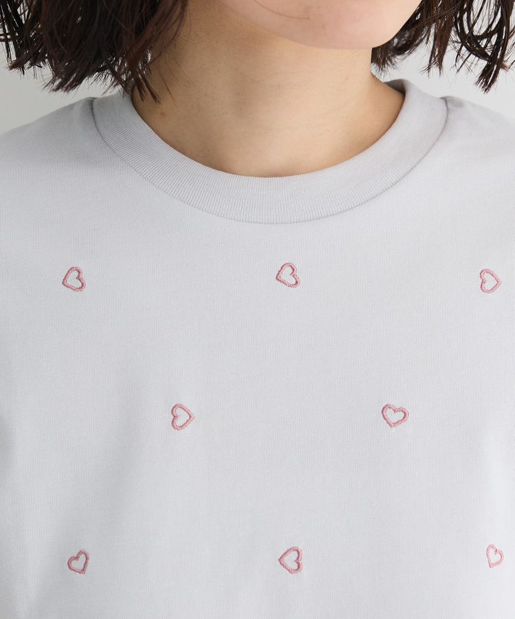 Green Parks「・DOUBLE FLAGS ハート総柄刺繍TEE」|Tシャツ・カットソー|