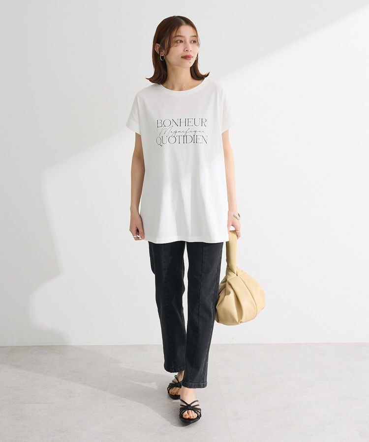 Green Parks「フレンチスリーブ筆記体ロゴチュニック」|チュニック|