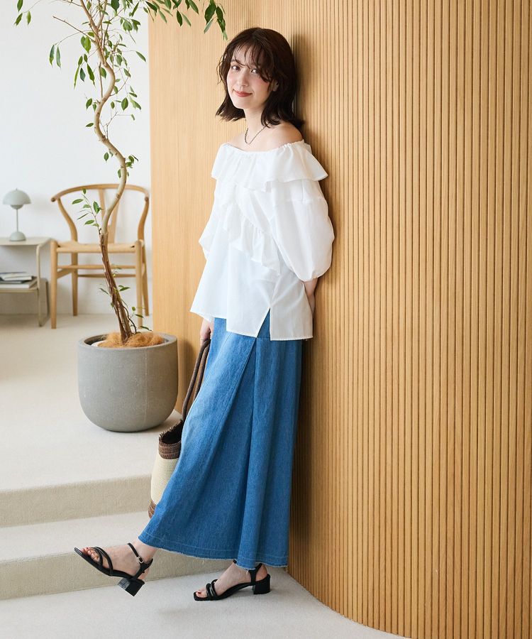 Green Parks「2way フリルショートスリーブブラウス」|シャツ・ブラウス|