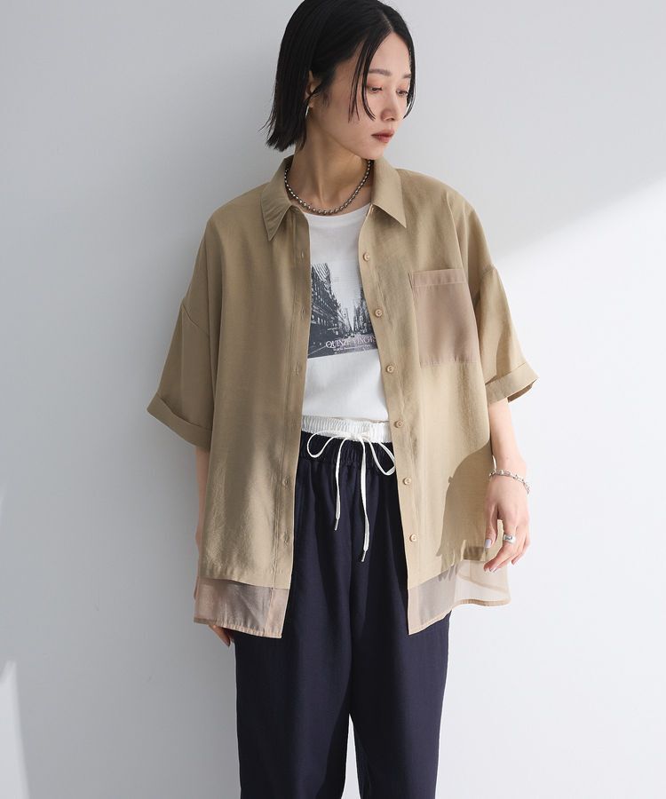 Green Parks「裾レイヤードショートスリーブシャツ」|シャツ・ブラウス|