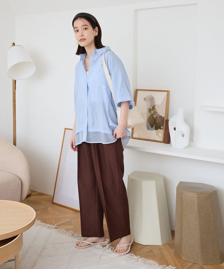 Green Parks「裾レイヤードショートスリーブシャツ」|シャツ・ブラウス|