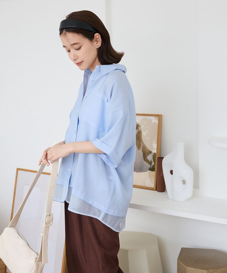 Green Parks「裾レイヤードショートスリーブシャツ」|シャツ・ブラウス|