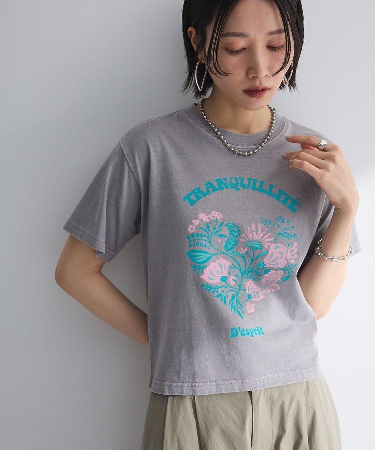 Green Parks「・DOUBLE FLAGS ヴィンテージライクプリントT」|Tシャツ・カットソー|Gray
