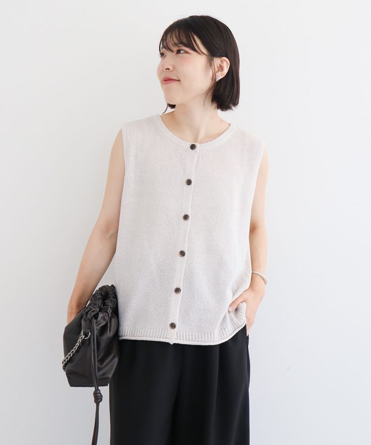 Green Parks「前後2way ミックスカラーノースリーブニット」|ベスト・ジレ|