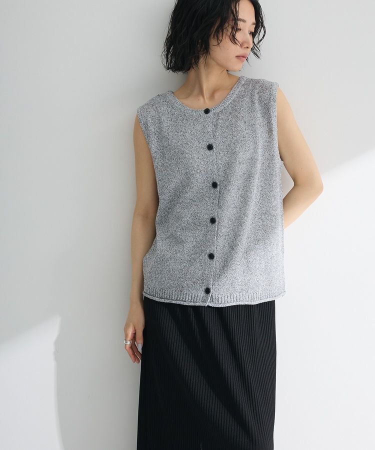 Green Parks「前後2way ミックスカラーノースリーブニット」|ベスト・ジレ|