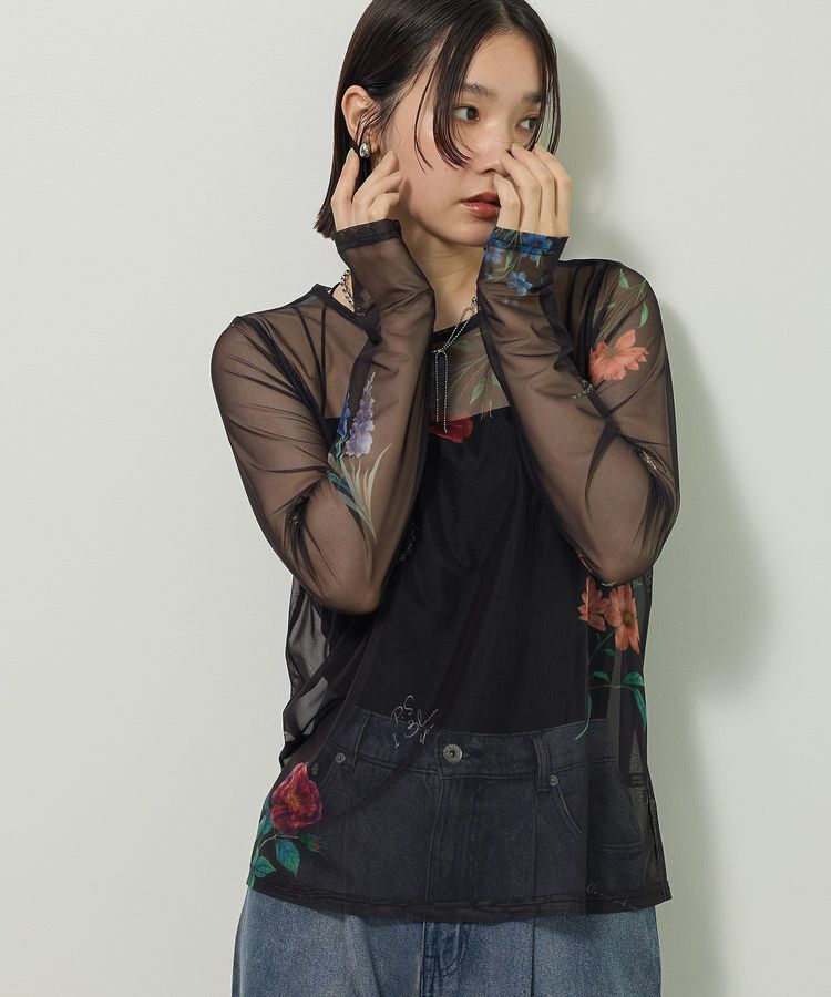 Green Parks「・SUGAR SPOON フラワーptシアーロンTEE」|Tシャツ・カットソー|