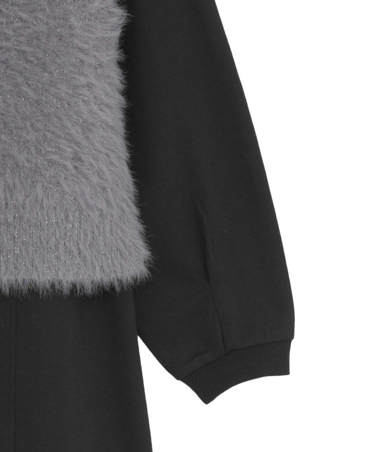 Green Parks「SET2点ラメフェザーベスト+ミニ裏毛ワンピース」|ワンピース|