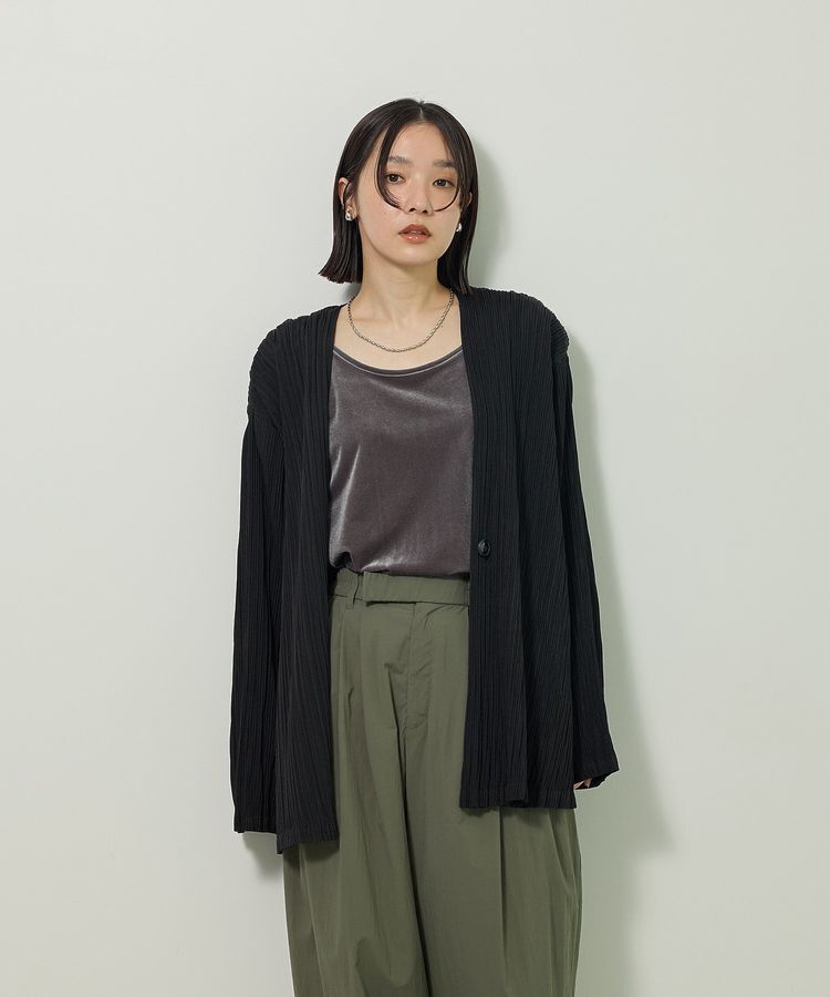 Green Parks「・ELENCARE DUE プリーツノーカラージャケット」|テーラードジャケット|