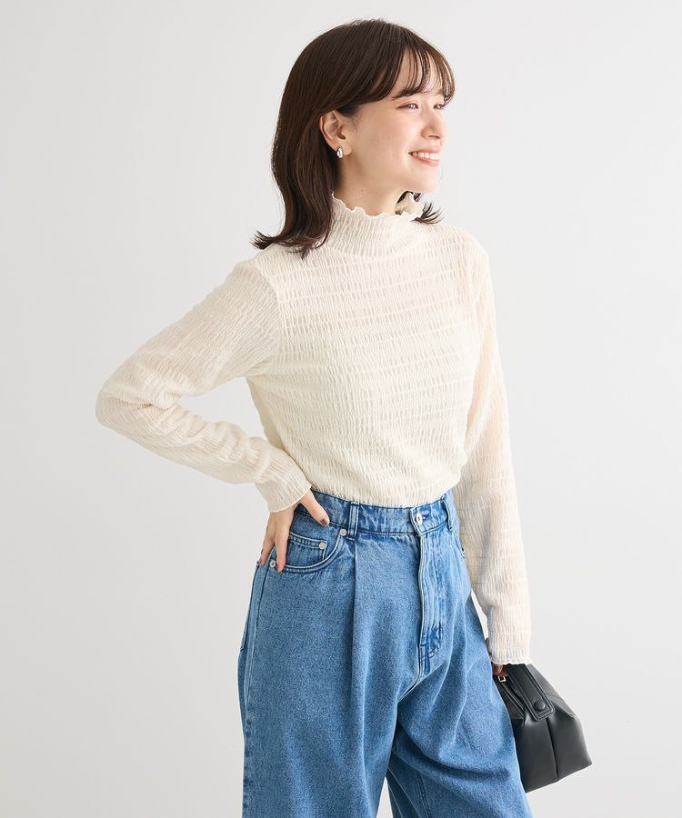 Green Parks「・Petit Fleur ジャガードハイネックロンTEE」|Tシャツ・カットソー|