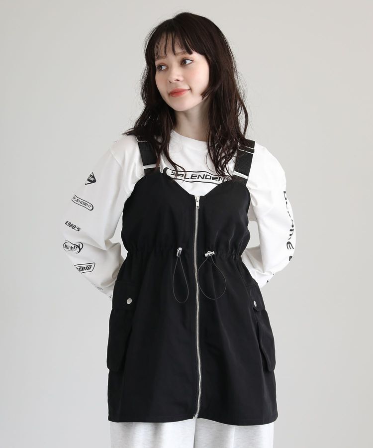 Green Parks「・SUGAR SPOON ミリタリーキャミチュニック」|ベスト・ジレ|Black