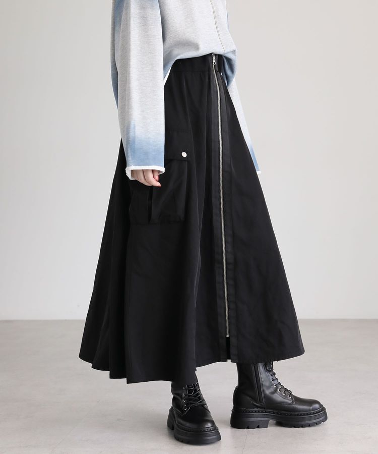 Green Parks「・SUGAR SPOON ミリタリーフレアスカート」|フレア|Black