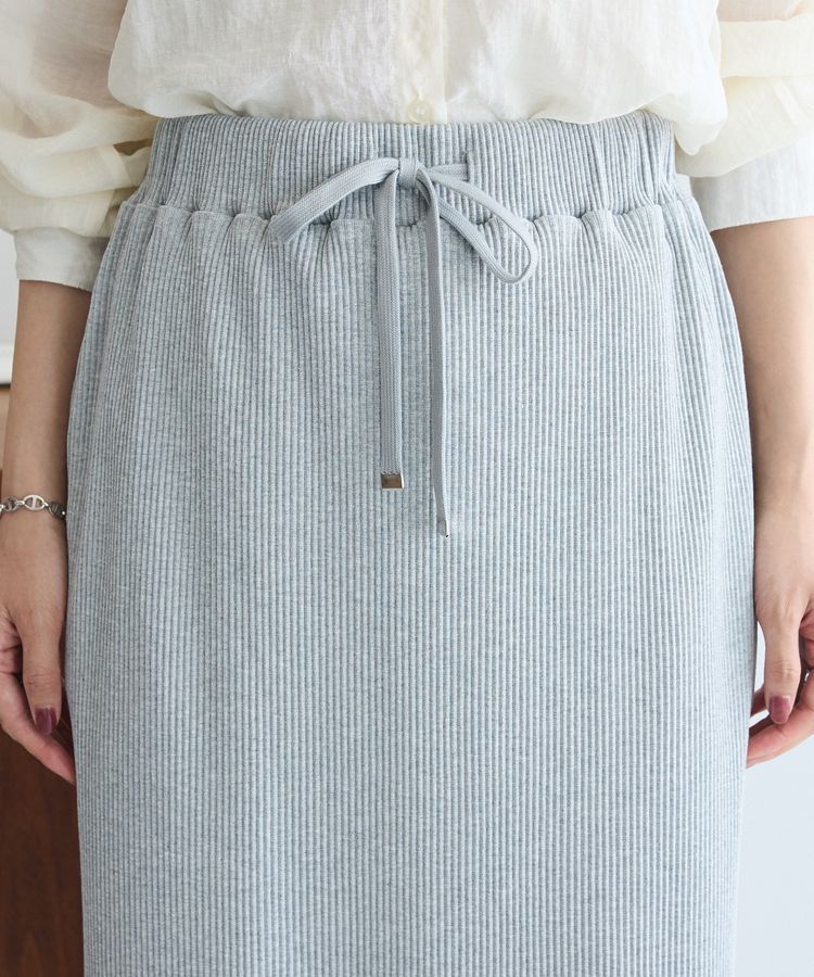 Green Parks「楽ちんIラインリブスカート」|タイト|