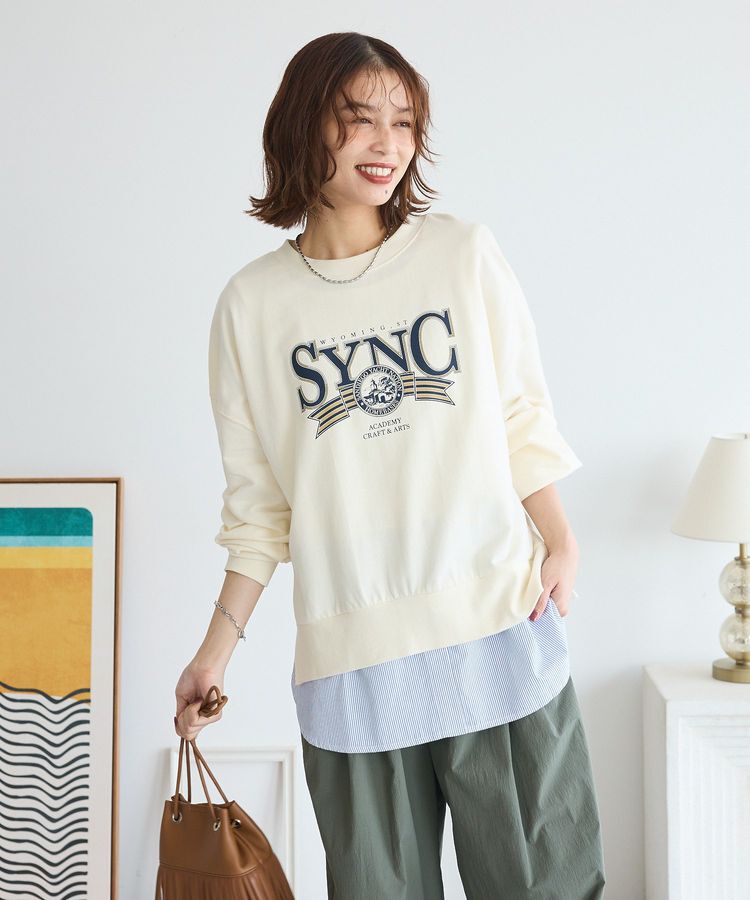 Green Parks「アソートカレッジロゴ裏毛プルオーバー」|スウェット・ジャージ|Ecru