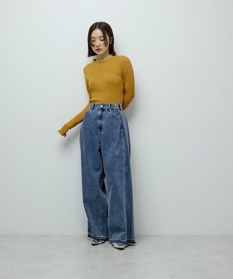 Green Parks「袖口金釦リブニットプルオーバー」|ニット・セーター|