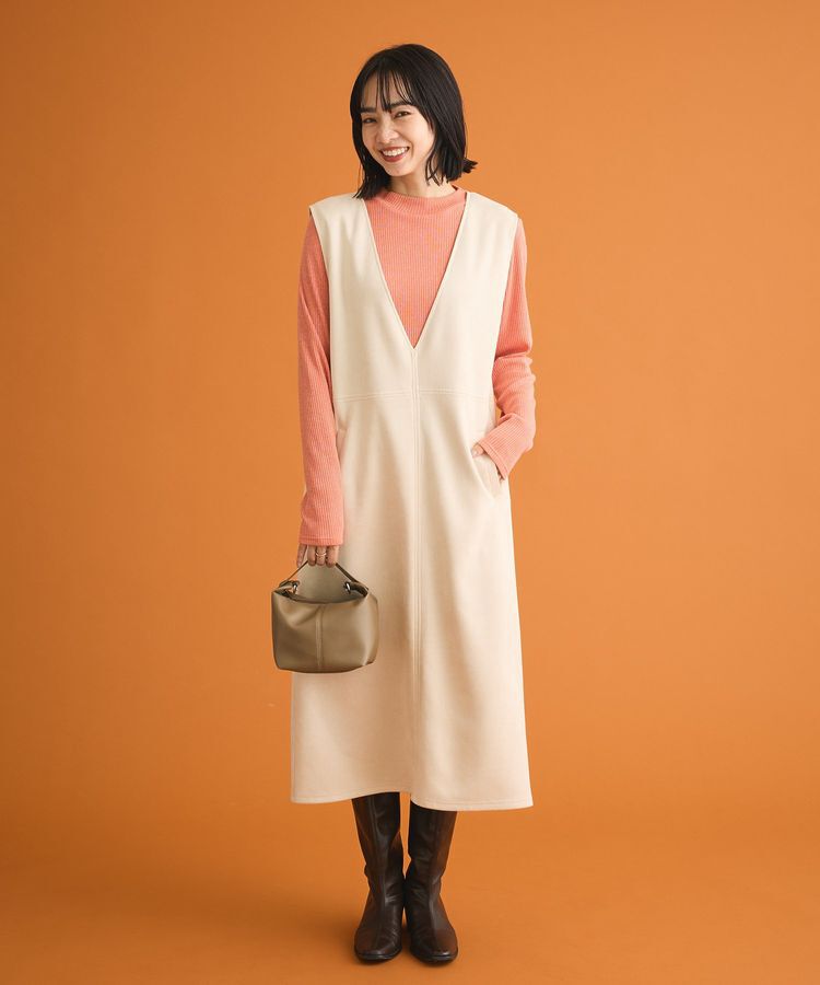 Green Parks「なめらかタッチスウェード調ジャンパースカート」|ジャンパースカート|