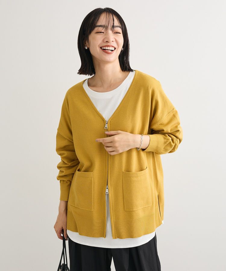 Green Parks「アンチピリングゆるzipカーディガン」|カーディガン|Lime Green