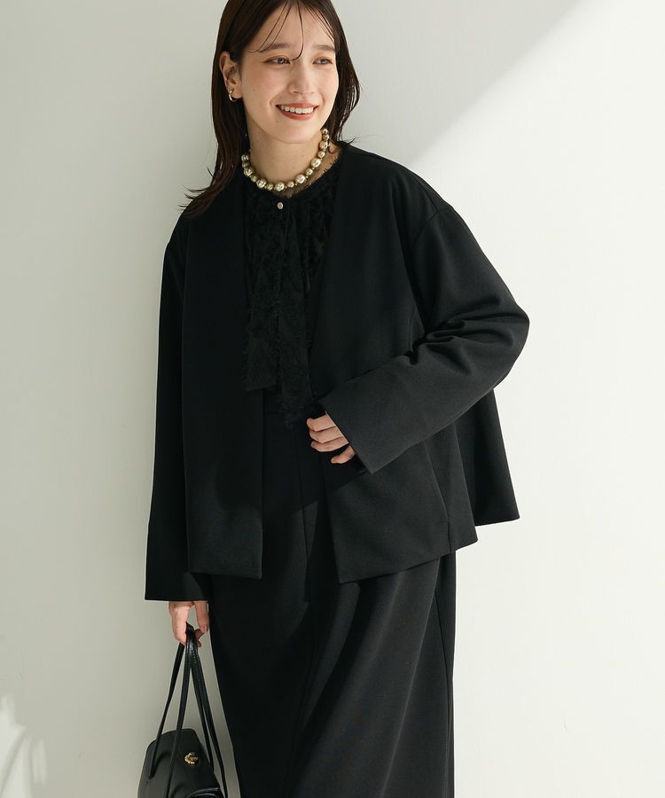 Green Parks「O.洗えてストレッチ ノーカラージャケット」|テーラードジャケット|