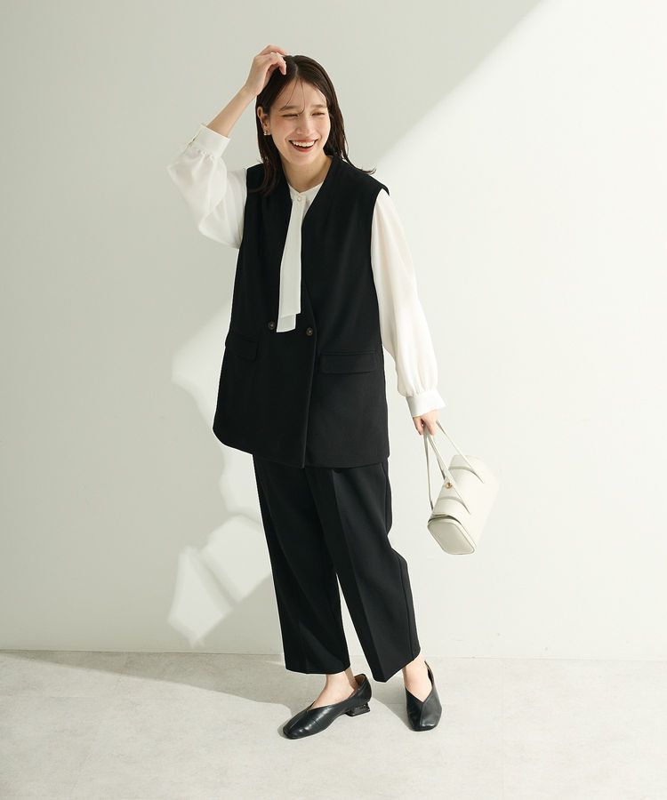 Green Parks「O.洗えてストレッチ Wボタンベスト」|ベスト・ジレ|