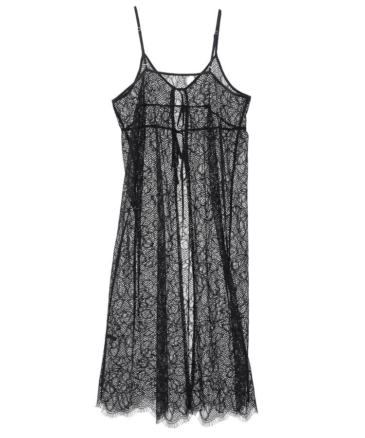 YECCA VECCA「リーフ柄レースキャミワンピース」|ワンピース|