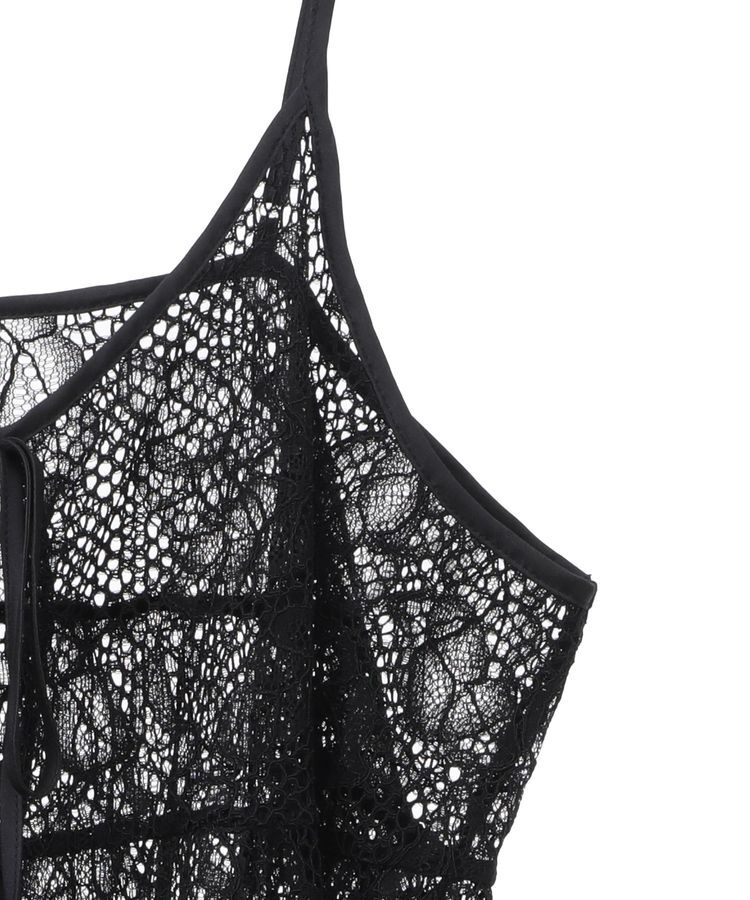 YECCA VECCA「リーフ柄レースキャミワンピース」|ワンピース|