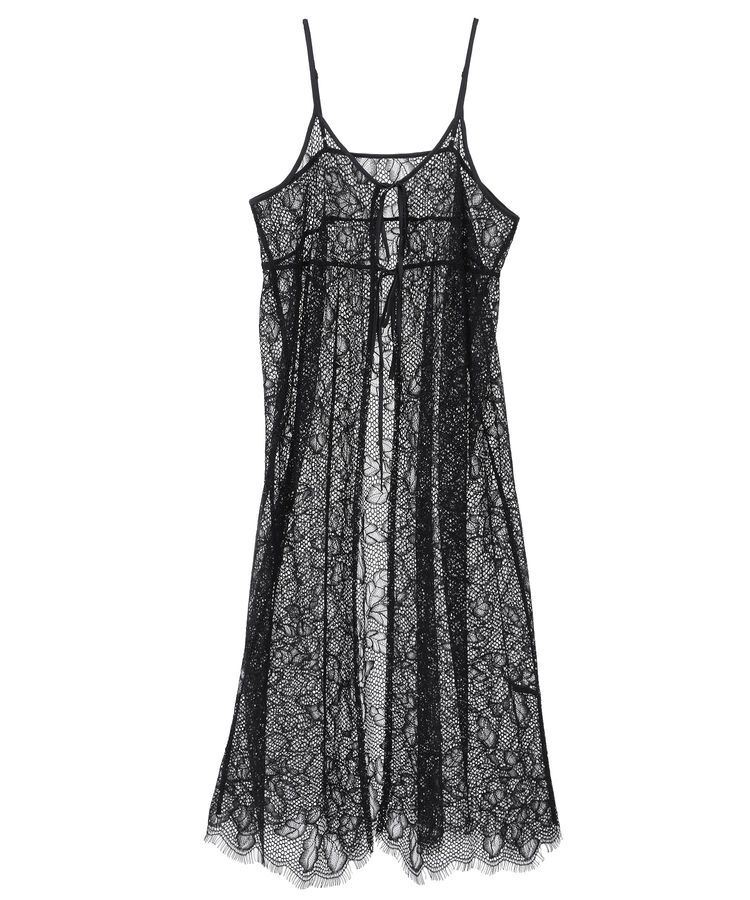 YECCA VECCA「リーフ柄レースキャミワンピース」|ワンピース|