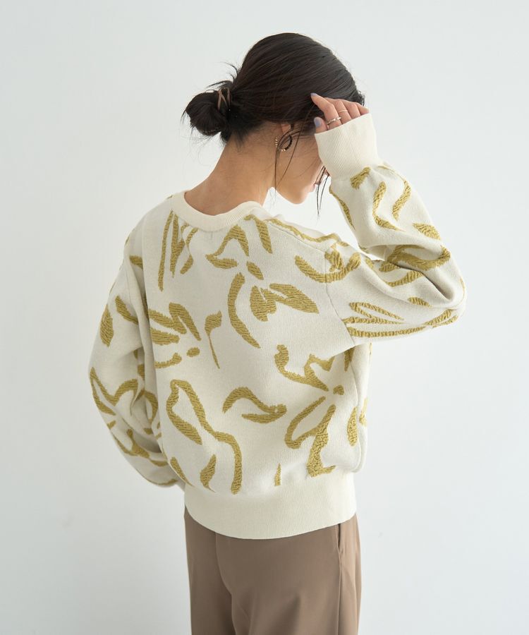 YECCA VECCA「アート柄ふくれジャガードニット」|ニット・セーター|