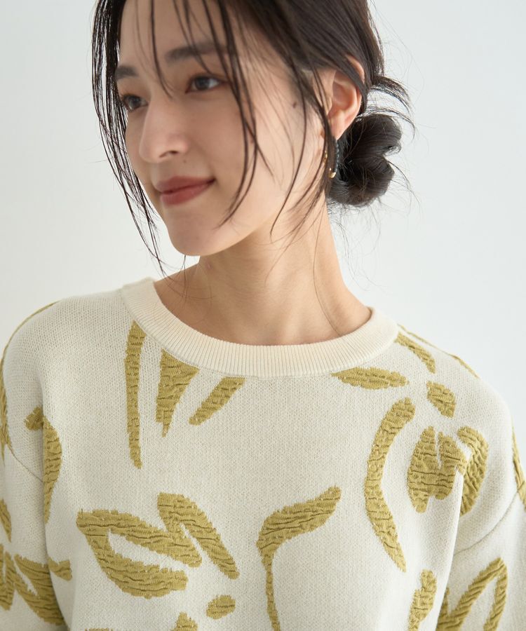 YECCA VECCA「アート柄ふくれジャガードニット」|ニット・セーター|