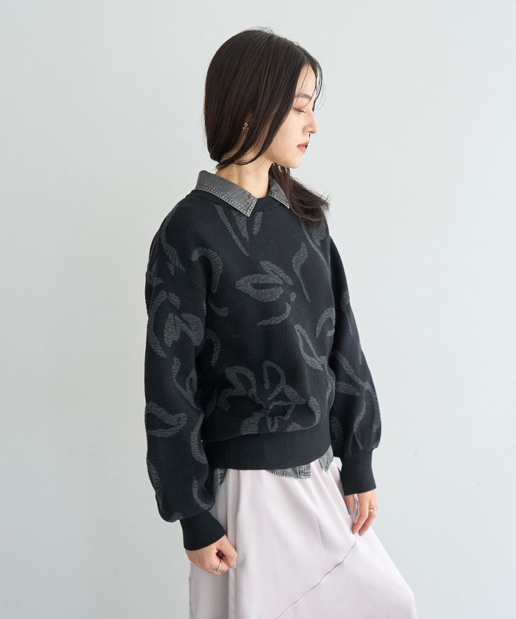 YECCA VECCA「アート柄ふくれジャガードニット」|ニット・セーター|