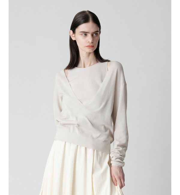 allureville「ディープV ネックレイヤードプルオーバー」|ニット・セーター|