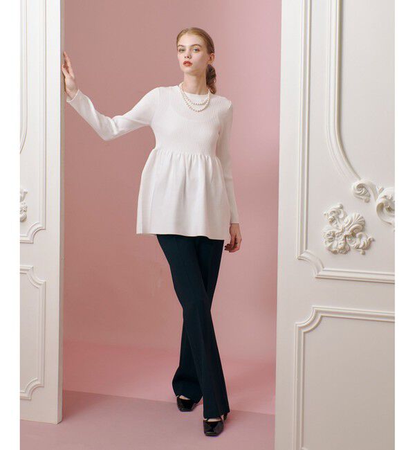 LOULOU WILLOUGHBY「【LOULOU WILLOUGHBY】ペプラムニットプルオーバー」|ニット・セーター|