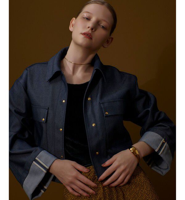 allureville「リジッドデニムライクブルゾン」|ブルゾン・スタジャン|