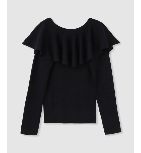 LOULOU WILLOUGHBY「【LOULOU WILLOUGHBY】ラッフルオフショルプルオーバー」|ニット・セーター|