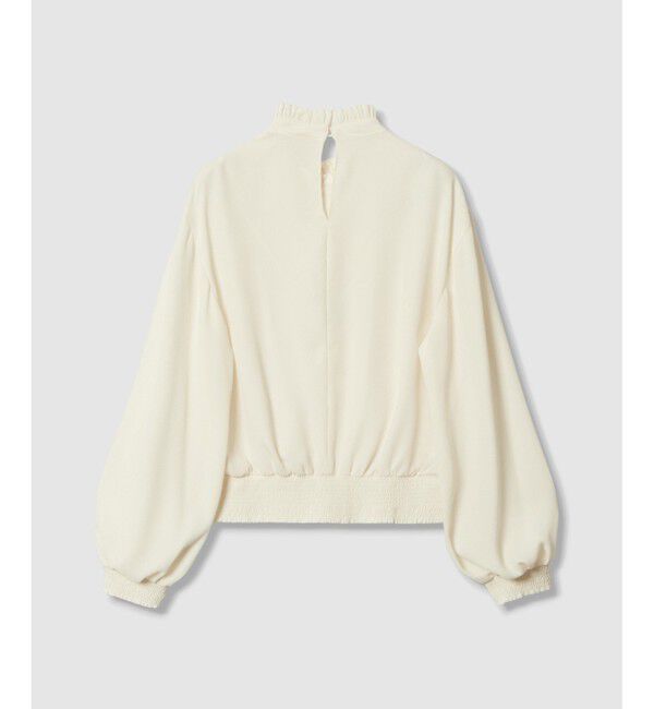 LOULOU WILLOUGHBY「【LOULOU WILLOUGHBY】スタンドフリルシャーリングブラウス」|シャツ・ブラウス|