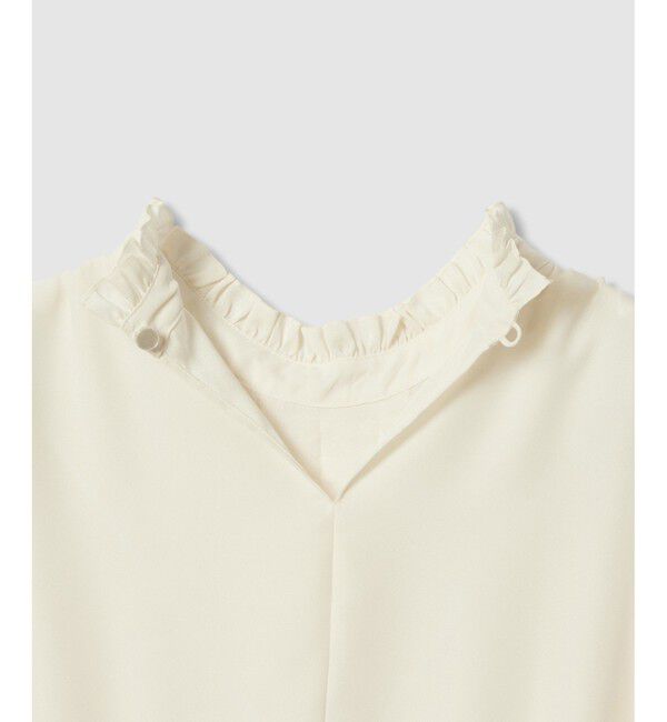 LOULOU WILLOUGHBY「【LOULOU WILLOUGHBY】スタンドフリルシャーリングブラウス」|シャツ・ブラウス|