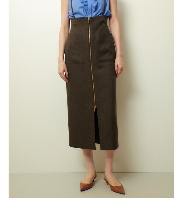 allureville「メランジピンヘッドサススカート」|タイト|