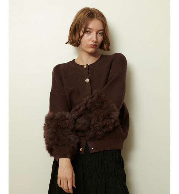 allureville「ラビットカフクレイジー釦2WAYプルオーバー」|ニット・セーター|