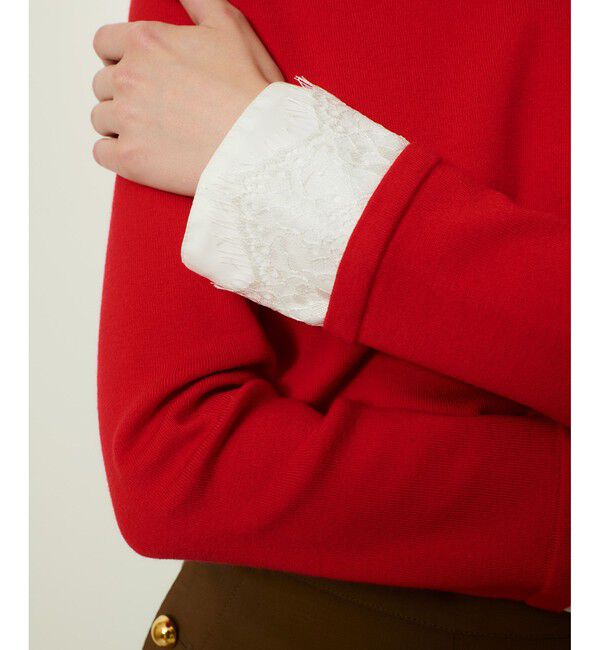 allureville「レースカフスドッキングプルオーバー」|ニット・セーター|