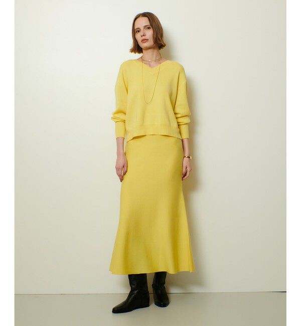 allureville「ウール混Ｗフェイスナローマーメイドスカート」|スカート|