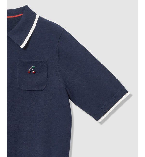 LOULOU WILLOUGHBY「【LOULOU WILLOUGHBY】ＣＨＥＲＲＹビジューＰＯＬＯ」|ポロシャツ|