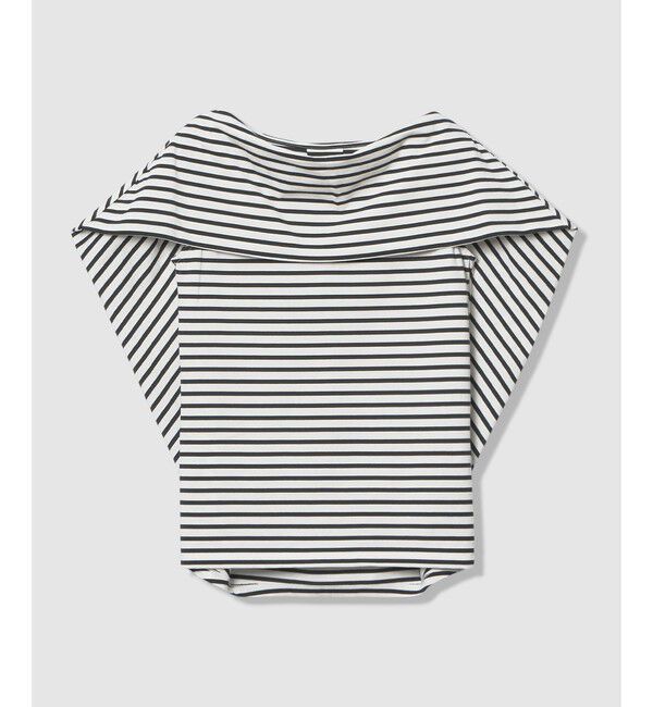 LOULOU WILLOUGHBY「【LOULOU WILLOUGHBY】ケープデコルテトップス」|Tシャツ・カットソー|ネイビー