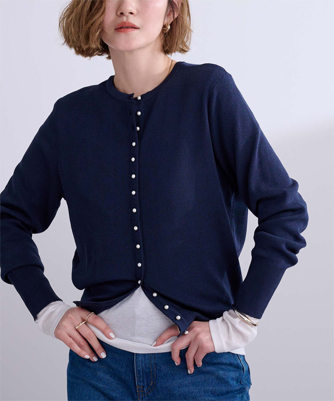 ur's「2wayパール釦ニットカーディガン」|ニット・セーター|